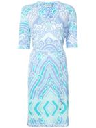 Leonard - Printed V-neck Dress - Women - Viscose - 40, Blue, Viscose