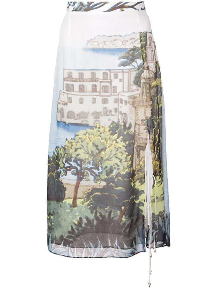 Altuzarra Printed Midi Skirt - Blue