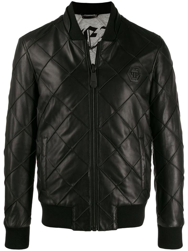 Philipp Plein Stitch Detail Bomber Jacket - Black