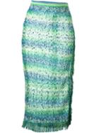 Missoni Textured Fringed Semi Sheer Wrap Skirt