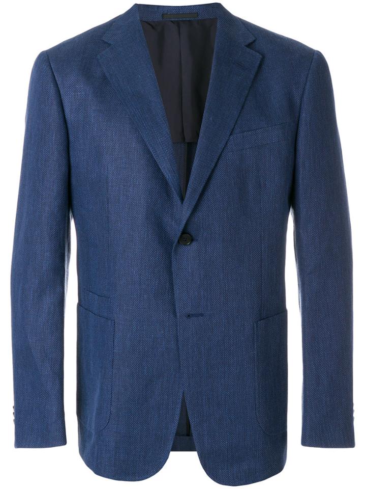 Z Zegna Straight Fit Suit Jacket - Blue
