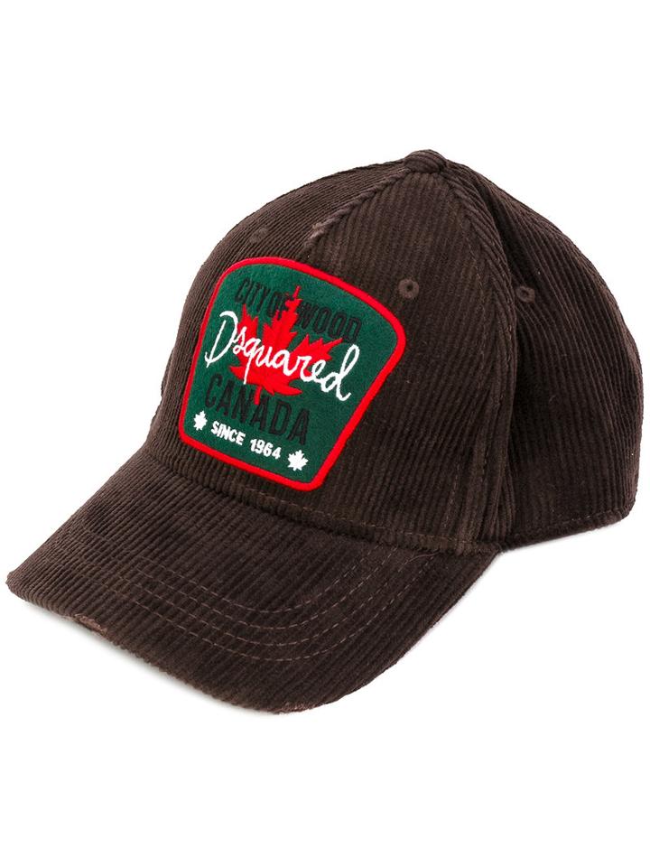Dsquared2 - Logo Patch Corduroy Baseball Cap - Men - Cotton - One Size, Brown, Cotton