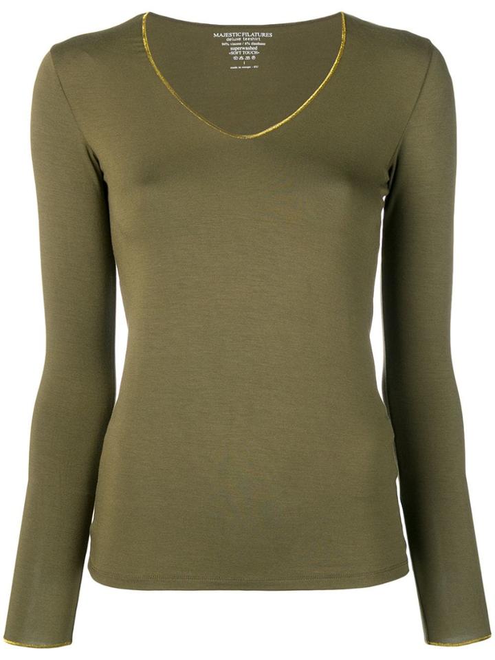 Majestic Filatures Gold V-neck T-shirt - Green