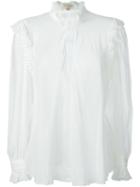 Giambattista Valli Ruffle Detail Blouse, Women's, Size: 42, White, Silk