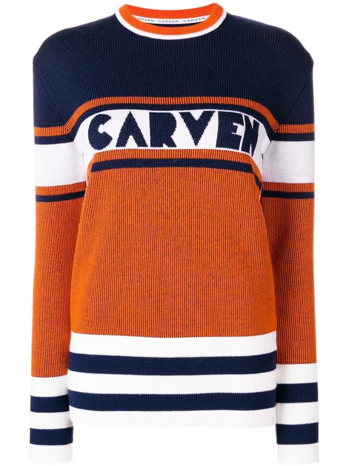 Carven Panelled Jumper - Yellow & Orange