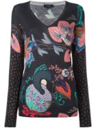 Etro Floral Print Jumper, Women's, Size: 46, Silk/cashmere