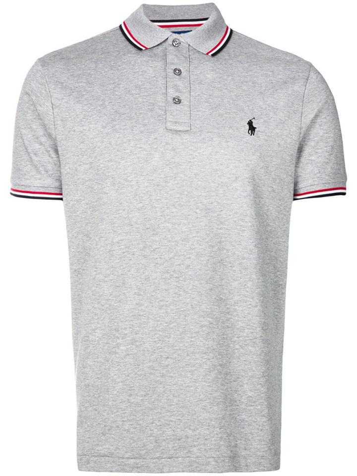 Polo Ralph Lauren Striped Tipped Polo Shirt - Grey