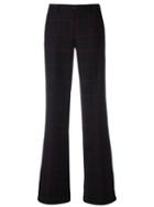 Pt01 Plaid Straight Tailored Trousers, Women's, Size: 38, Black, Virgin Wool/spandex/elastane