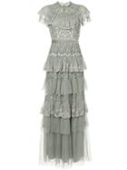 Needle & Thread Tiered Tulle Dress - Grey
