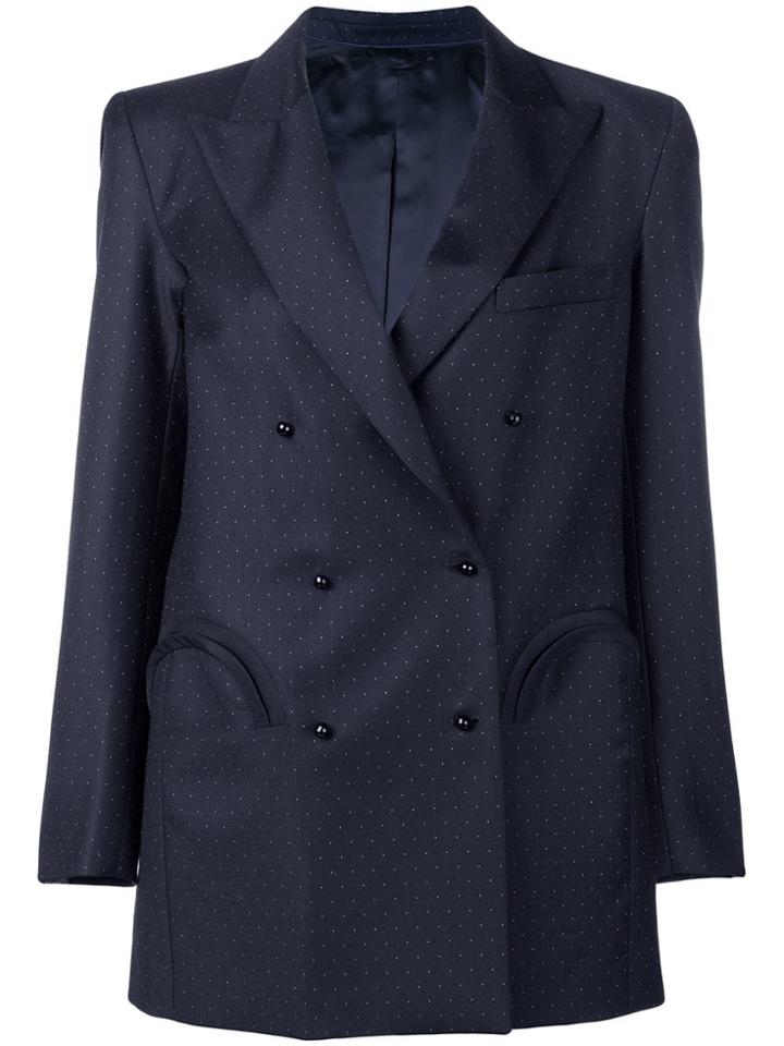 Blazé Milano Dotted Doublle Breasted Jacket - Blue