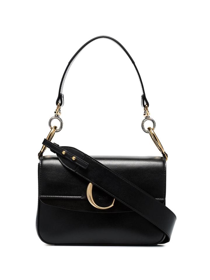 Chloé C-embellished Shoulder Bag - Black