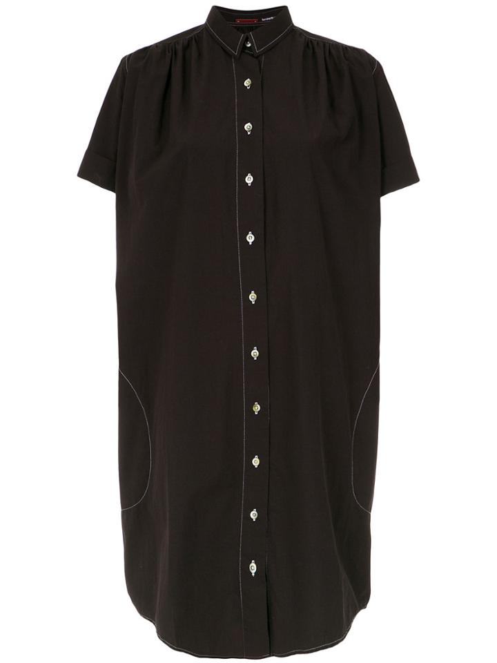 À La Garçonne Stitched Details Shirt Dress - Black