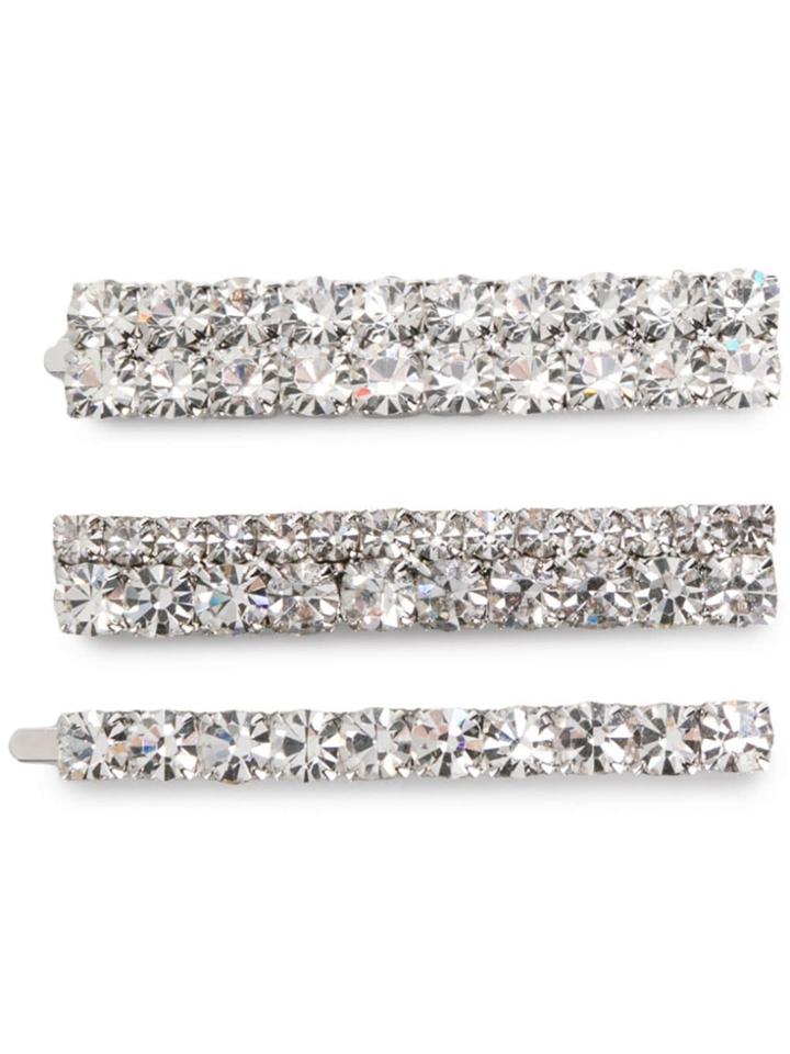 Alessandra Rich Embellished Hair Clips - Silver