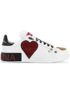 Dolce & Gabbana Heart Embellished Sneakers - White