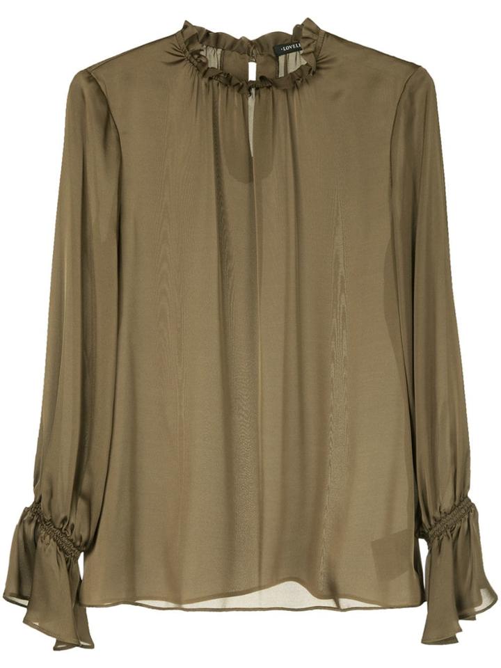 Loveless Ruffle Hem Blouse - Brown