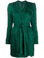 Saloni Bibi Wrap Silk Dress - Green