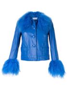 Saks Potts Leather Jacket With Trim - Blue