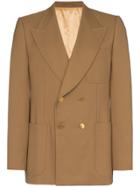 Gucci Double-breasted Exposed Stitching Blazer - Brown