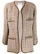 Chanel Pre-owned 1990s Tweed Collarless Jacket - Neutrals