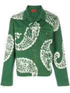 424 Fairfax Paisley Print Denim Jacket - Green