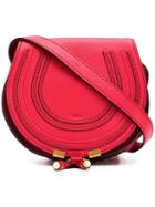 Chloé Small Marcie Shoulder Bag, Women's, Red, Calf Leather/cotton
