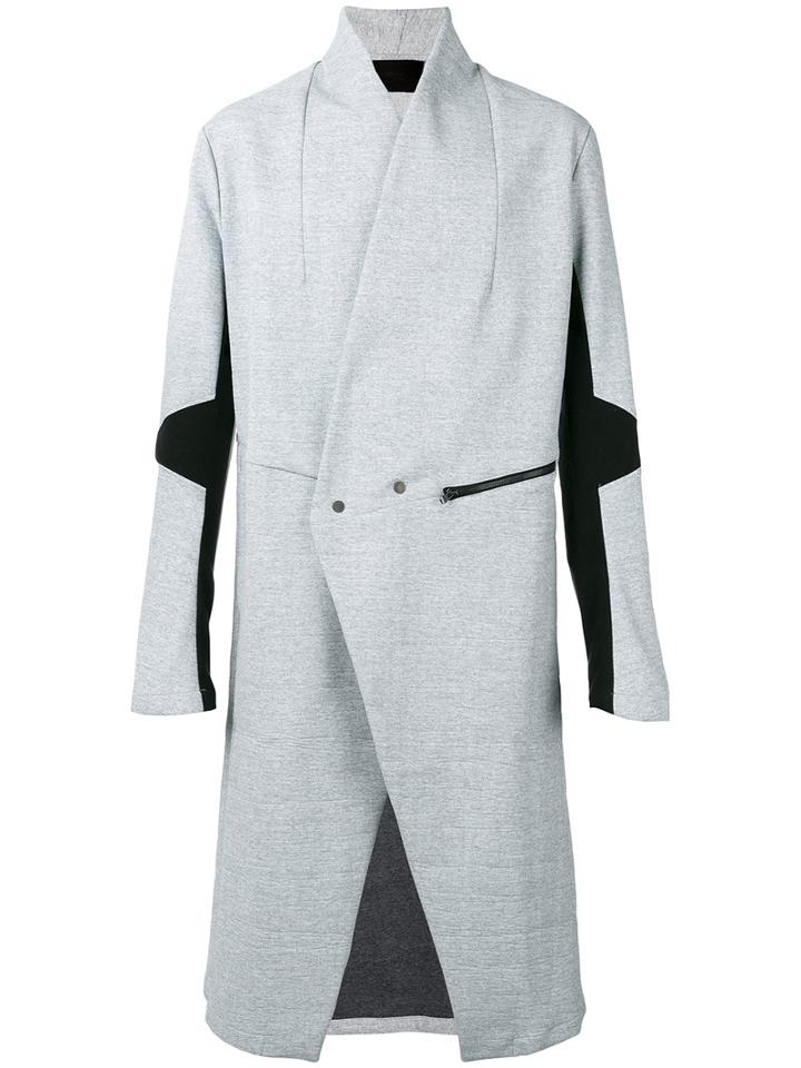 Lost & Found Ria Dunn - Minimal Double-breasted Coat - Men - Cotton/polyamide - L, Grey, Cotton/polyamide