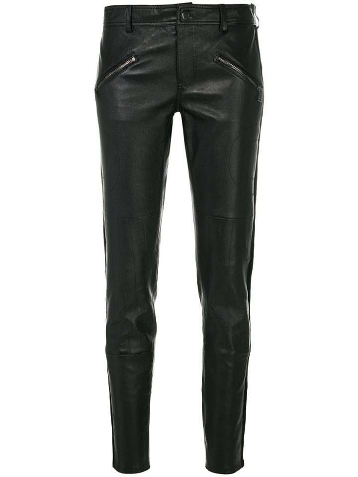P.a.r.o.s.h. Cropped Zip Detail Trousers - Black