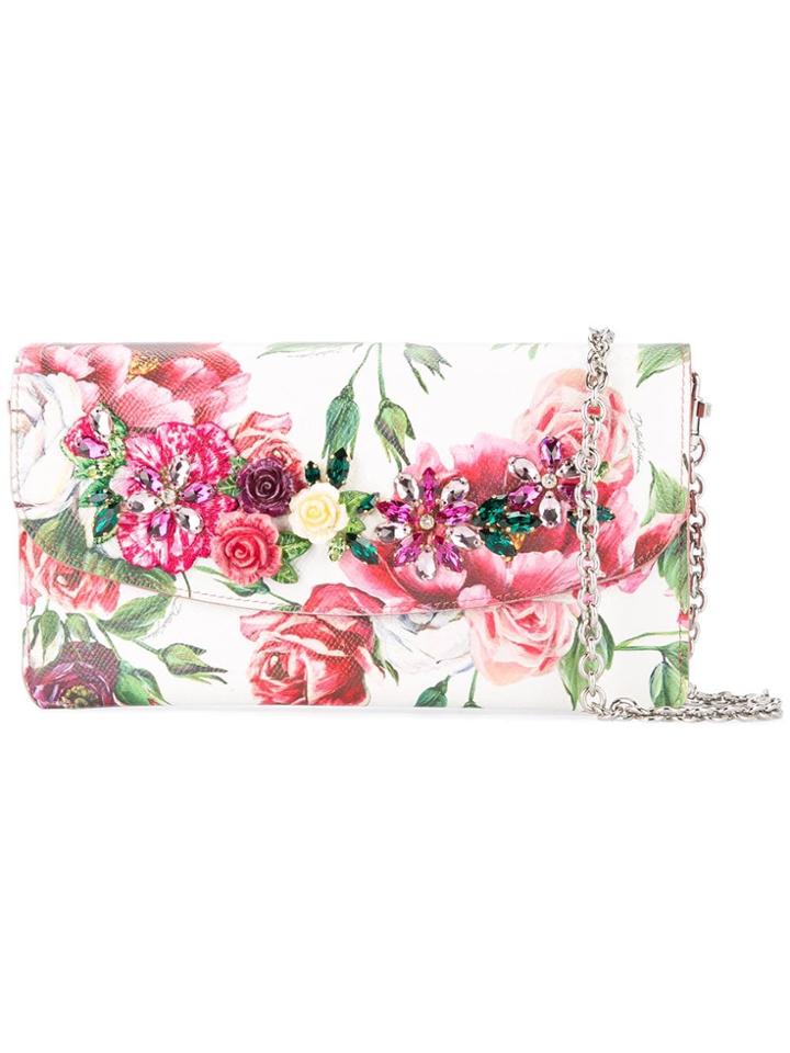 Dolce & Gabbana Peony Print Clutch Bag - Multicolour