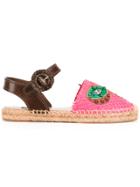 Dolce & Gabbana Pineapple & Kiwi Patch Espadrilles - Pink & Purple