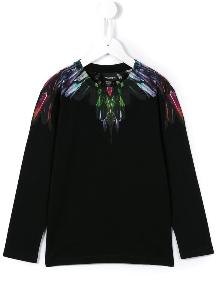 Marcelo Burlon County Of Milan Kids 'wings Fluo' Top, Boy's, Size: 6 Yrs, Black