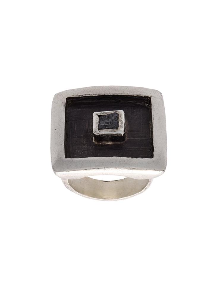 Henson Floating Cube Square Ring - Metallic