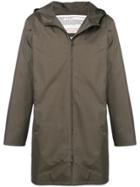 A.p.c. Hooded Straight Fit Coat - Green