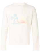 Saint Laurent Waiting For Sunset Embroidered Sweatshirt - Neutrals