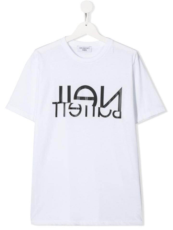 Neil Barrett Kids Sliding Logo T-shirt - White