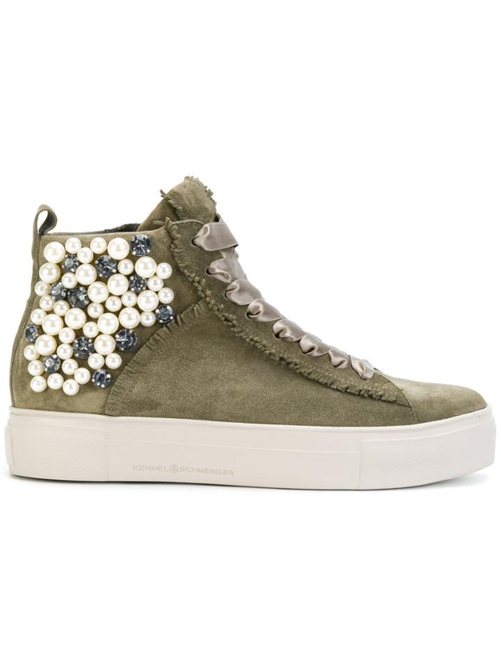 Kennel & Schmenger Pearl Embellished Sneakers - Green