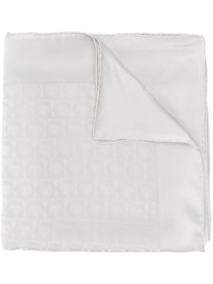 Salvatore Ferragamo Gancini Logo Scarf - Grey