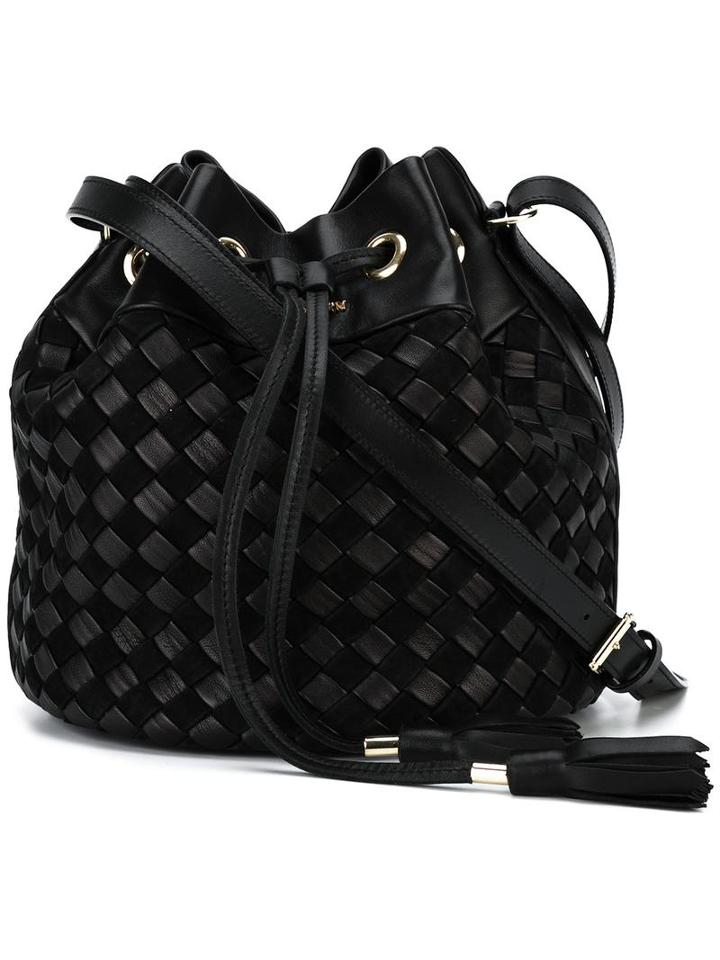 Balmain Braided Bucket Bag, Women's, Black