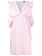 Msgm - Ruffled Mini Dress - Women - Polyester/spandex/elastane/viscose - 42, Pink/purple, Polyester/spandex/elastane/viscose