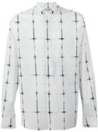 Saint Laurent Cross Detail Button-up Shirt, Men's, Size: 41, White, Cotton