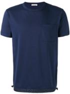 Moncler Drawstring Hem T-shirt, Men's, Size: Xs, Blue, Cotton/polyamide