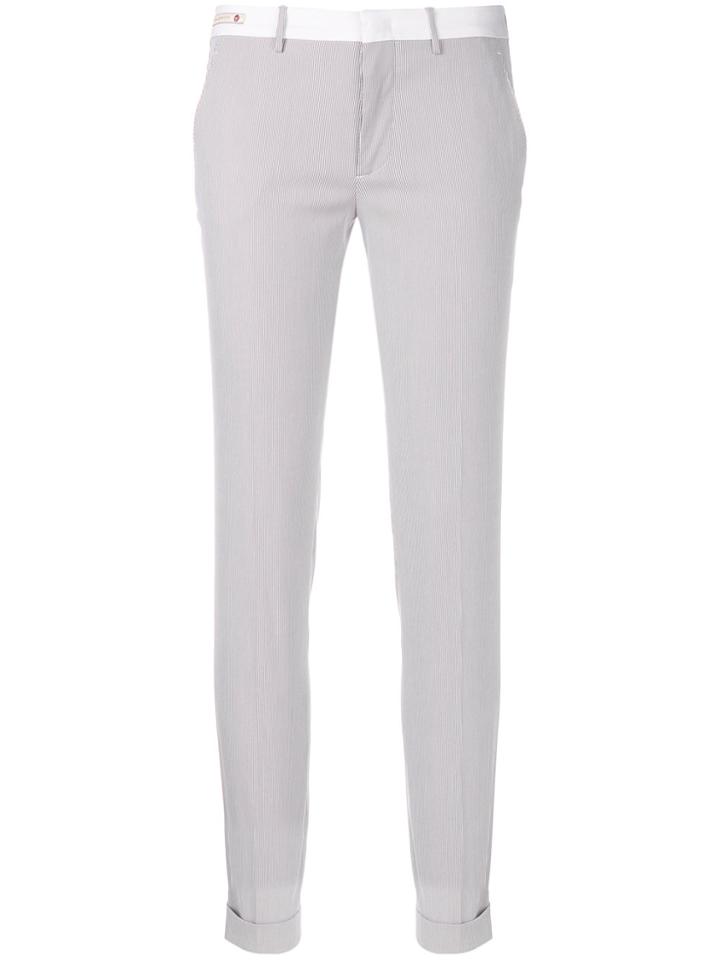 Berwich Striped Tailored Trousers - Grey
