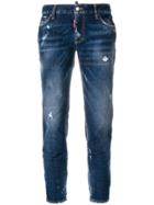 Dsquared2 Distressed Slim Cropped Jeans - Blue