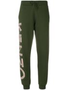 Kenzo - Logo Print Sweatpants - Women - Cotton - S, Green, Cotton