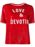 Ashish - 'love & Devotion' Sequin T-shirt - Women - Silk - M, Red, Silk