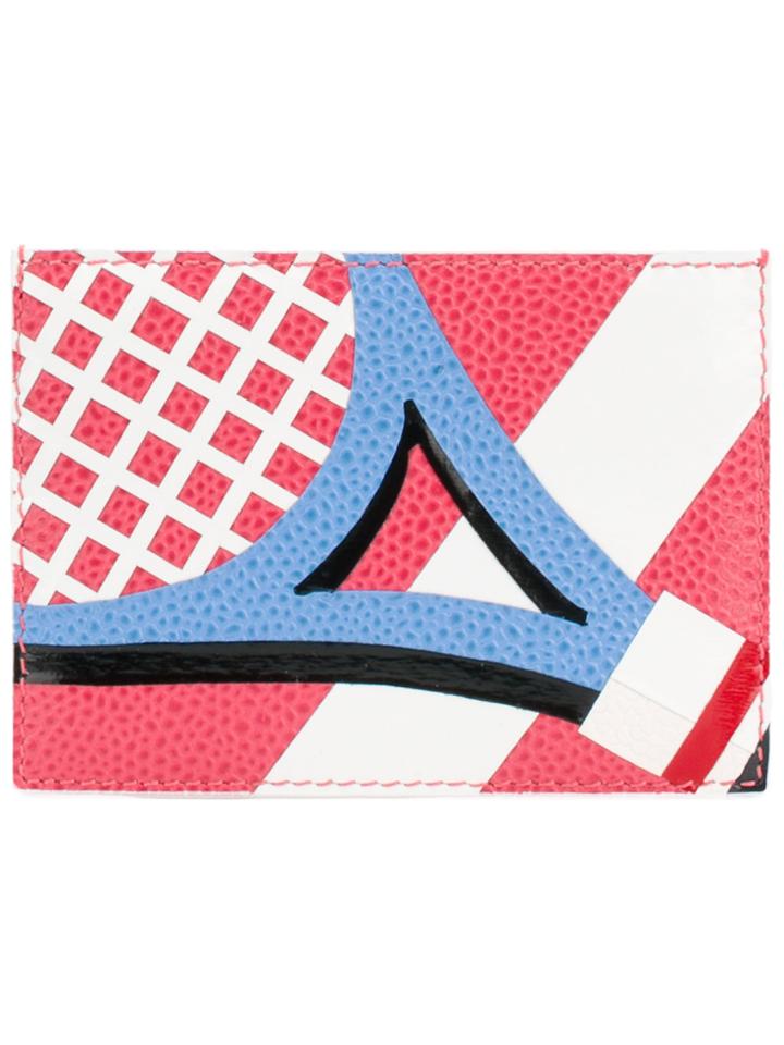 Thom Browne Printed Card Holder - Pink & Purple
