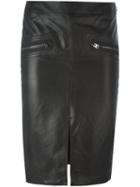 Tom Ford Zipped Pocket Skirt, Women's, Size: 36, Black, Lamb Skin/silk/spandex/elastane