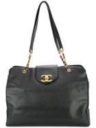 Chanel Vintage Jumbo Xl Cc Chain Bag - Black