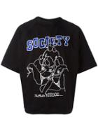 Ktz Embroidered Society Raglan T-shirt, Adult Unisex, Size: Medium, Black, Cotton