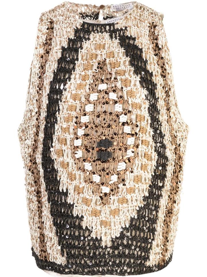 Brunello Cucinelli Macramé Top - Brown