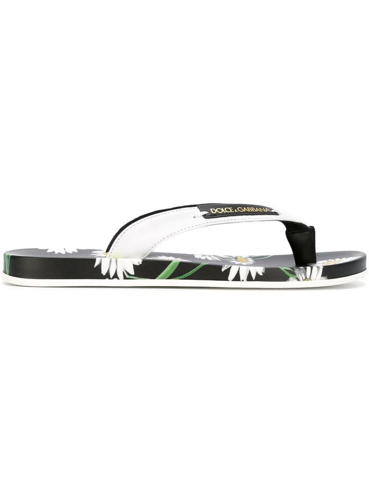 Dolce & Gabbana Daisy Print Flip Flops